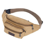 Men Casual Durable Fanny Waist Pack Male Waist Bags Belt Canvas Hip Bum