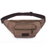 Men Casual Durable Fanny Waist Pack Male Waist Bags Belt Canvas Hip Bum