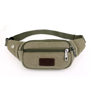 Men Durable Waist Pack Canvas Hip Bum Military Bag