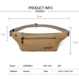 Men Casual Fanny Waist Pack Canvas Hip Bum Bag Pouch