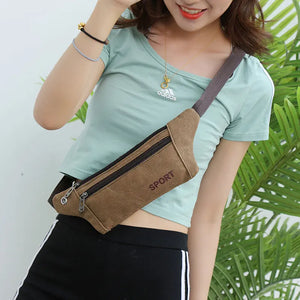 Men Casual Fanny Waist Pack Canvas Hip Bum Military