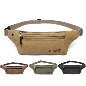 Men Durable Waist Pack Canvas Hip Bum Military