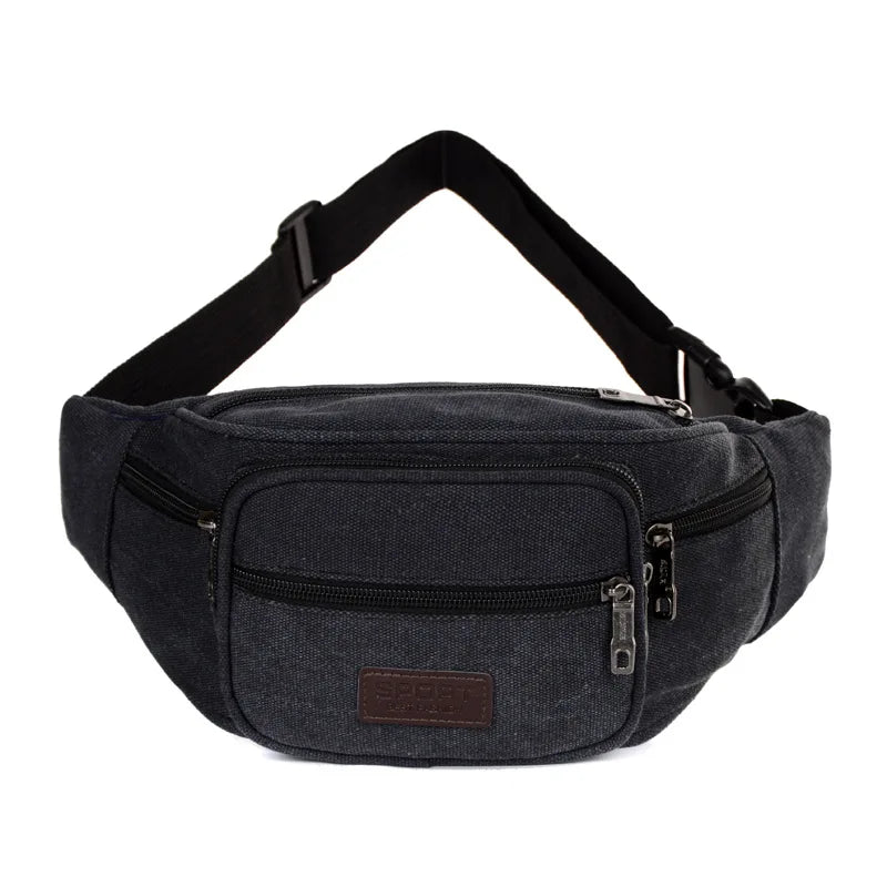 Men Casual Durable Fanny Waist Pack Male Waist Bags Belt Canvas Hip Bum Military