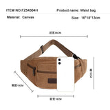 Men Casual Durable Fanny Waist Pack Male Waist Bags Belt Canvas Hip Bum Military