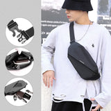Men Casual Fanny Pack Crossbody Chest Bag Waist Bag Zipper Phone Holder Bum Bag