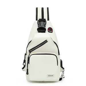 Casual Small Backpack Women Girls Chest Bag USB Charging Port