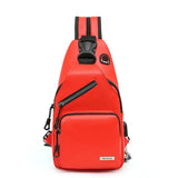 Casual Small Backpack Women Girls Chest Bag USB Charging Port