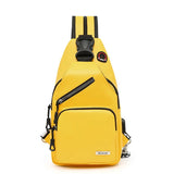 Casual Small Backpack Women Girls Chest Bag USB Charging Port