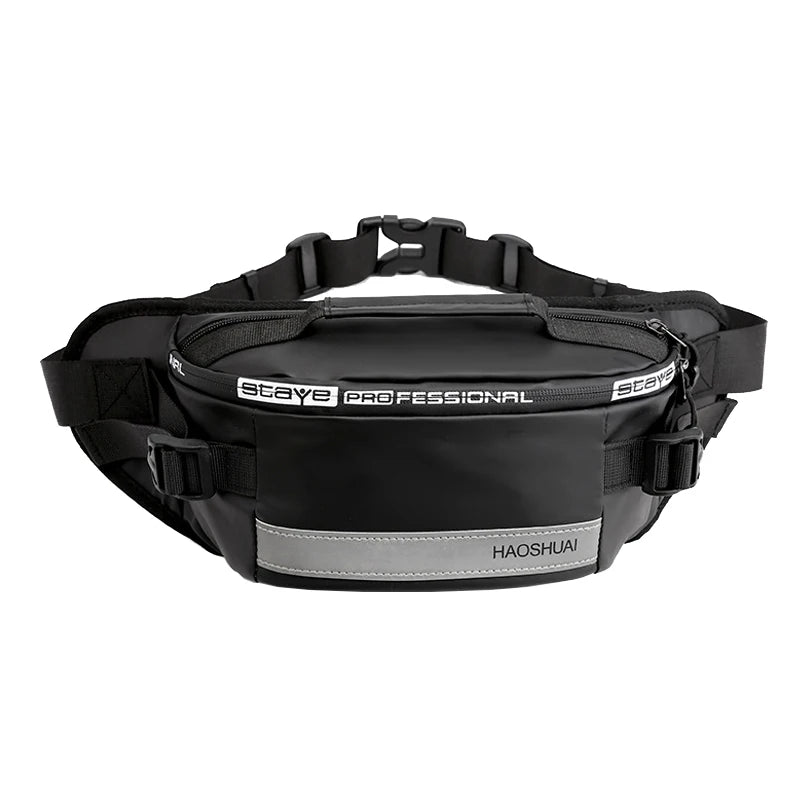 Casual Waterproof Nylon Waist Bag Unisex Fanny Pack Reflective Banana Belt Bags