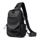 Men Chest Bag Sling Bags Crossbody Travel Outdoor PU Shoulder Pruse Fanny Pack