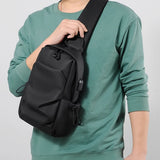 Men Chest Bag Sling Bags Crossbody Travel Outdoor PU Shoulder Pruse Fanny Pack