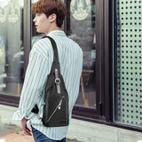 Men Chest Pack Short Trip Messengers Chest Bag Crossbody Water Repellent Shoulde