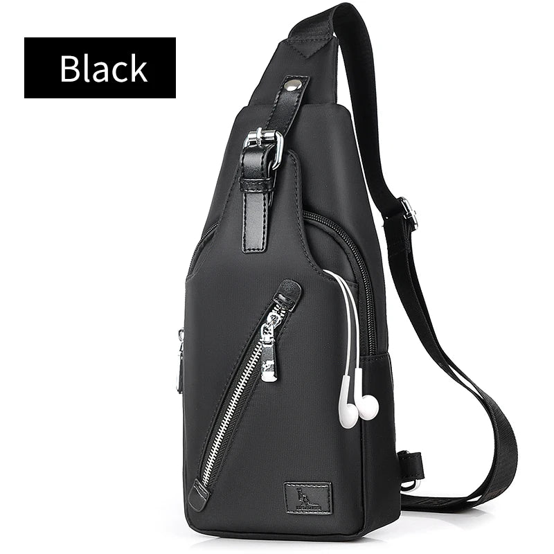 Men Chest Pack Short Trip Messengers Chest Bag Crossbody Water Repellent Shoulde
