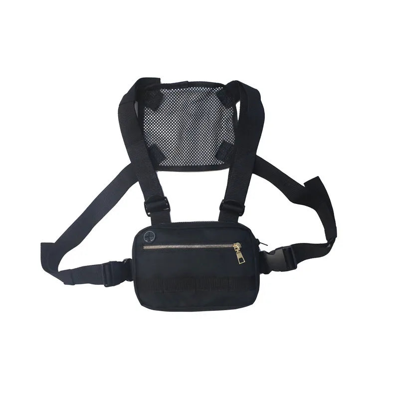 Men Chest Rig Bag Hip Hop Streetwear Functional Chest Bag Waistcoat