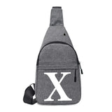 Men 26 Letters Print Chest pack Shoulder Crossbody Bag