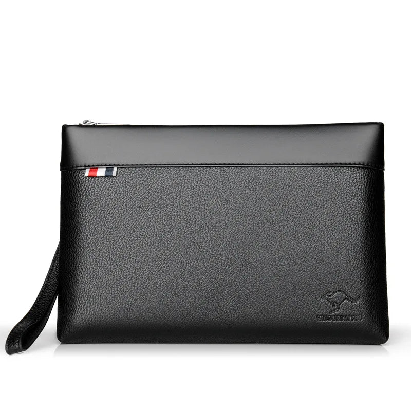 Men Clutch Bag Large Capacity Envelope Pouch Leather Handbags