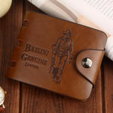 Men Compact Bifold Leather Wallet Faux