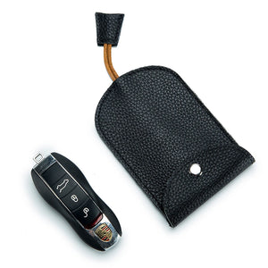 Men Leather Car Key Case Holder Pull Out Strap Keychain Fob Pouch Gift