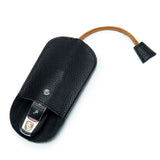 Men Leather Car Key Case Holder Pull Out Strap Keychain Fob Pouch Gift