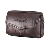 Men Cowhide Leather Fanny Waist Bag Classic Texture Solid Mobile Phone Belt Bum