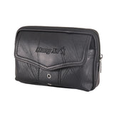 Men Cowhide Leather Fanny Waist Bag Classic Texture Solid Mobile Phone Belt Bum