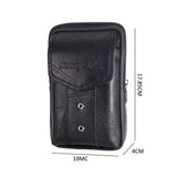 Men Cowhide Leather Fanny Waist Bag Classic Texture Solid Mobile Phone Belt Bum