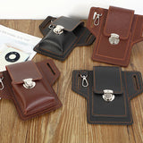 Men Cowhide Leather Fanny Waist Bag Classic Texture Creative Delicate Business
