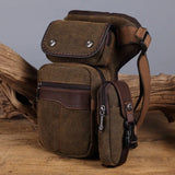 Men Drop Leg Bag Travel Messenger Thigh Pouch Canvas/Nylon Waist Bag