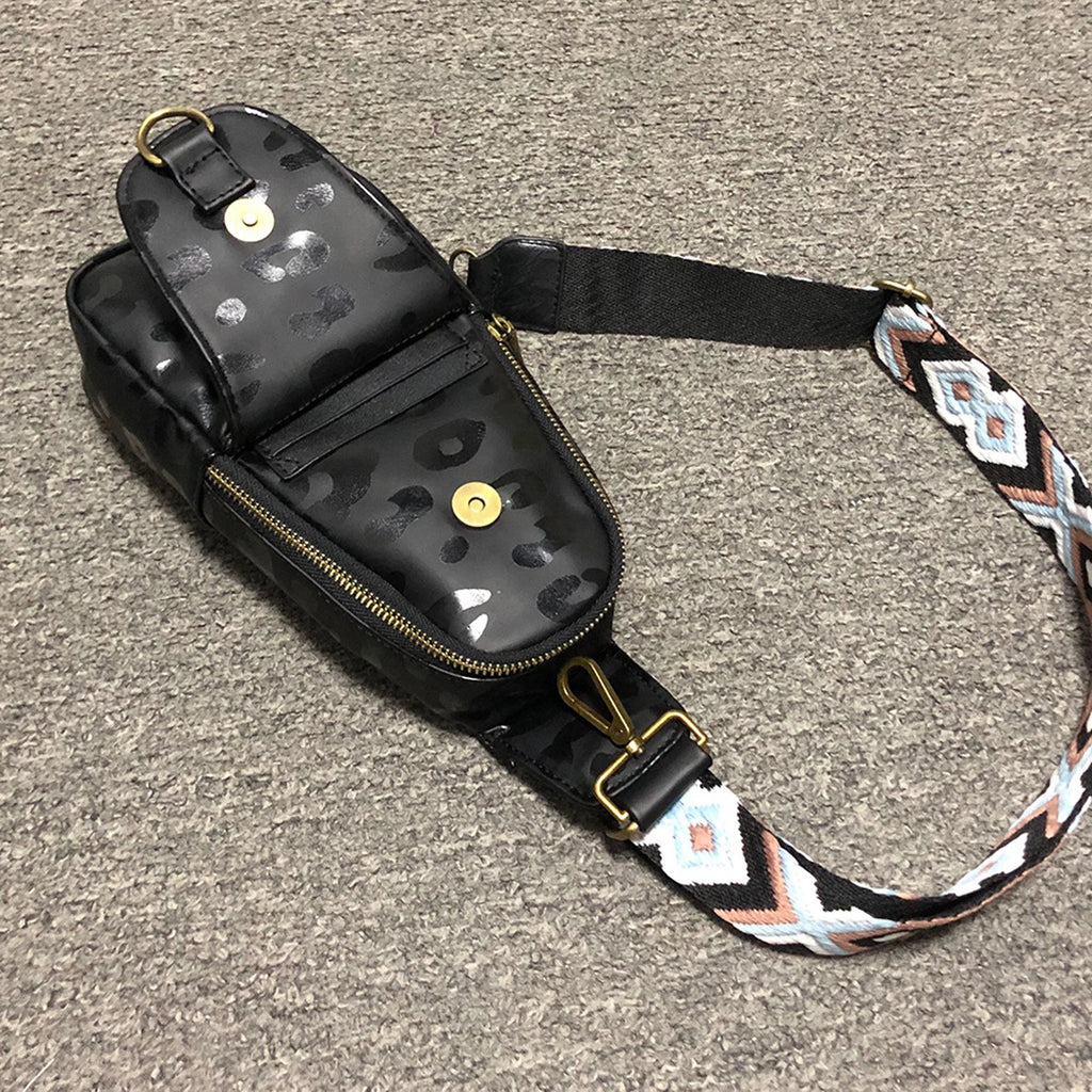 Vintage Small Leopard Print Crossbody Bag
