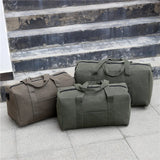 Large Capacity Canvas Folding Travel Bag Unisex Luggage Storage Duffel XA858M