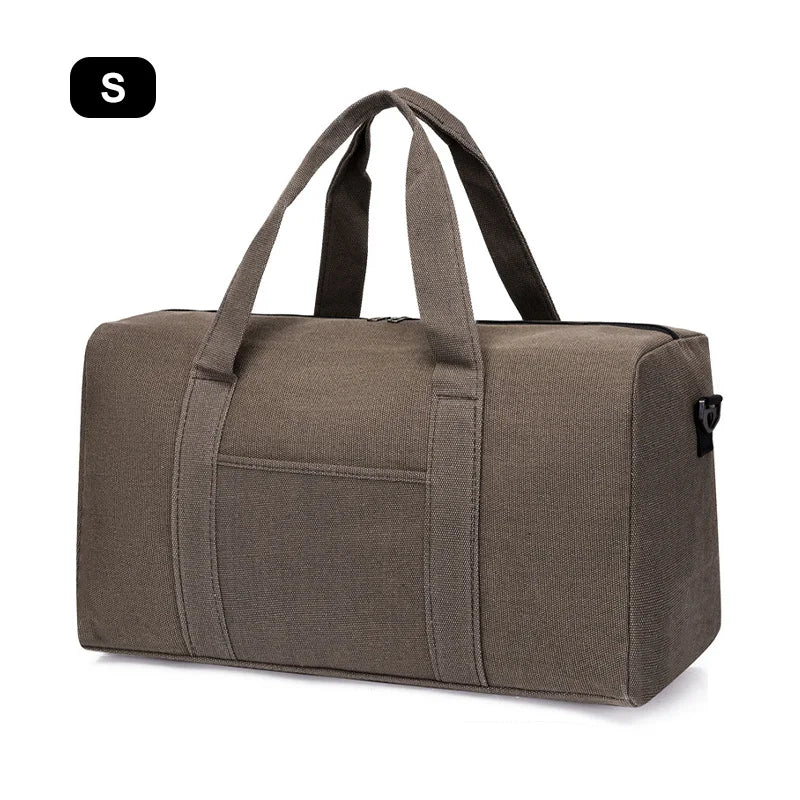 Large Capacity Canvas Folding Travel Bag Unisex Luggage Storage Duffel XA858M