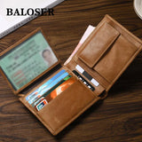 Men Frosted Leather Short Wallet Multi-card Wallet