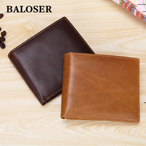 Men Frosted Leather Short Wallet Multi-card Wallet