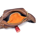 Men Leather Waist Bags Fanny Packs Retro Belt Cell Phone Purse