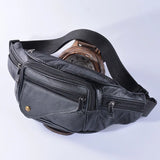 Men Leather Waist Bags Fanny Packs Retro Belt Cell Phone Purse