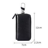Cow Leather Key Chain Wallet Zipper Organizer Case Pouch
