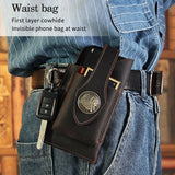 Men Leather Belt Loop Fanny Waist Pack Small Retro Hook Belt Clip Waist Bag