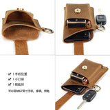 Men Leather Belt Loop Fanny Waist Pack Small Retro Hook Belt Clip Waist Bag