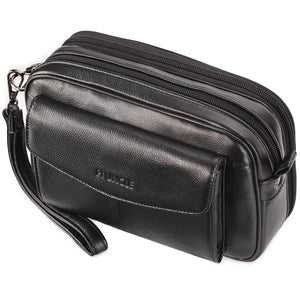 Men Leather Clutch Purse Business Clutch Bags Cell Pouch Wallet