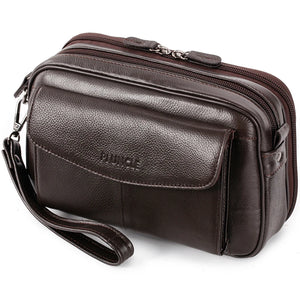 Men Leather Clutch Purse Business Clutch Bags Cell Pouch Wallet