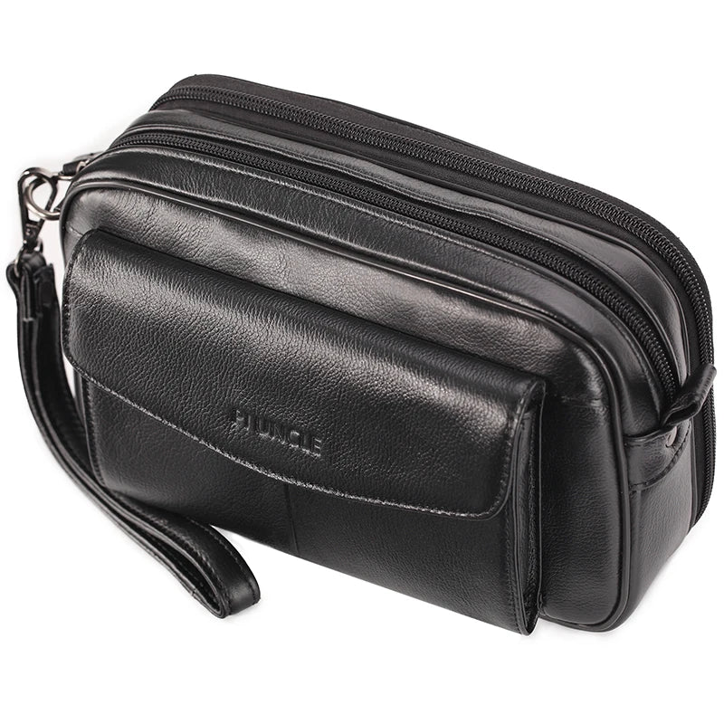 Men Leather Clutch Purse Business Clutch Bags Cell Pouch Wallet