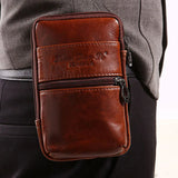 Men Leather Hook Cell Mobile/Phone Case Cigarette Belt Hip Fanny Bag