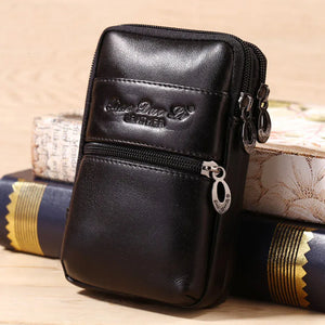 Men Leather Hook Cell Mobile/Phone Case Cigarette Belt Hip Fanny Bag