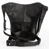 Men Leather Drop Leg Bag Military Motorcycle Multi-Purpose Messenger