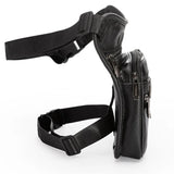 Men Leather Drop Leg Bag Military Motorcycle Multi-Purpose Messenger