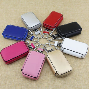 Leather Retro Car Key Housekeeper Holder Unisex Key Case Zip Wallets