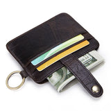 Men Leather Slim Wallet Small Purse Mini Money Bag Thin Portomonee Carteras