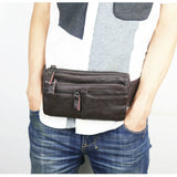 Leather Waist Bag Vintage Belt Bag Multifunction Phone Change Bag