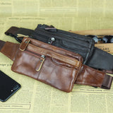 Leather Waist Bag Vintage Belt Bag Multifunction Phone Change Bag
