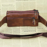 Leather Waist Bag Vintage Belt Bag Multifunction Phone Change Bag